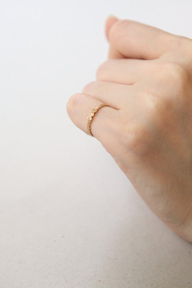 Perche? marumaru 3P diamond Ring ダイヤリング/K18