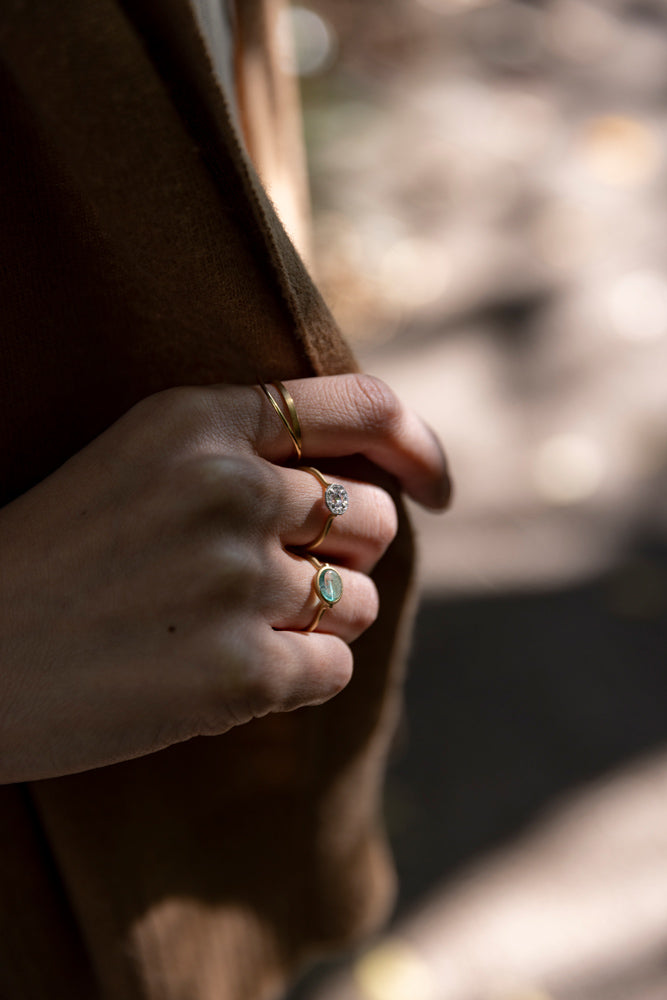 MONAKA jewellery Colombia Emerald collet Ring エメラルドリング/K18