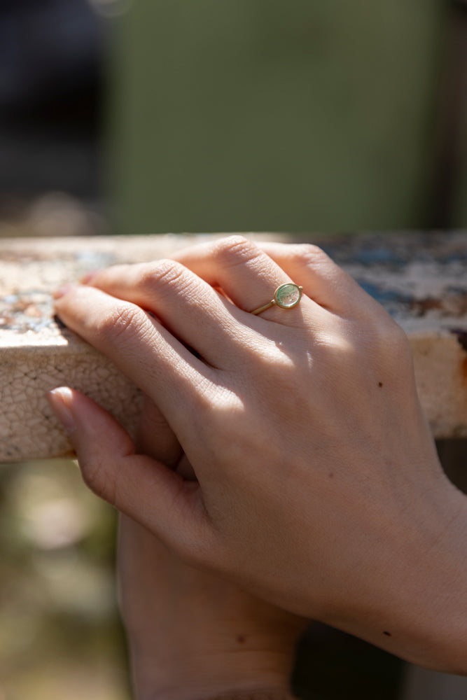 MONAKA jewellery Colombia Emerald collet Ring エメラルドリング/K18