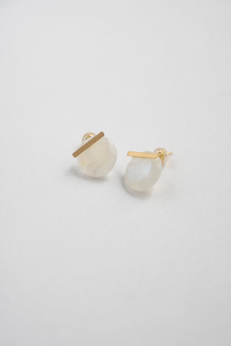 MONAKA jewellery Rainbow moon stone bar stone pierce ピアス/K18