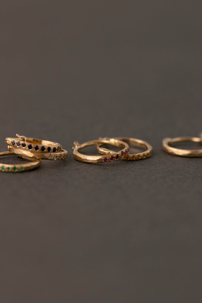 MONAKA jewelery Hibiki hoop pierce color stone & diamond Pierce/K18