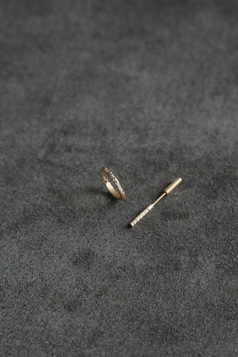 MONAKA jewelery BATON diamond pierce earrings/K18