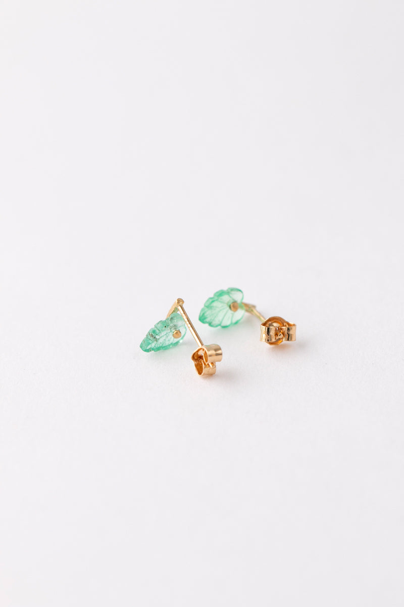 MONAKAjewellery Hibiki Emerald Leaf pierce /K18