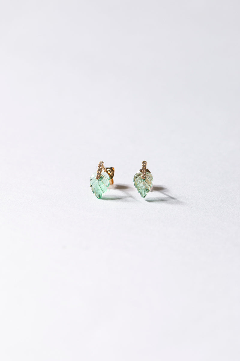 MONAKAjewellery Hibiki Emerald Leaf pierce エメラルドピアス/K18