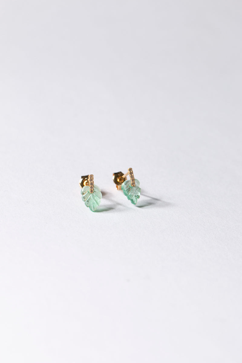 MONAKAjewellery Hibiki Emerald Leaf pierce エメラルドピアス/K18