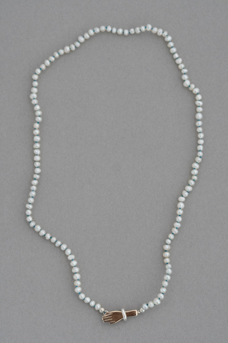 PALA tiny pearl all knotted hand Necklace パールネックレス /K10