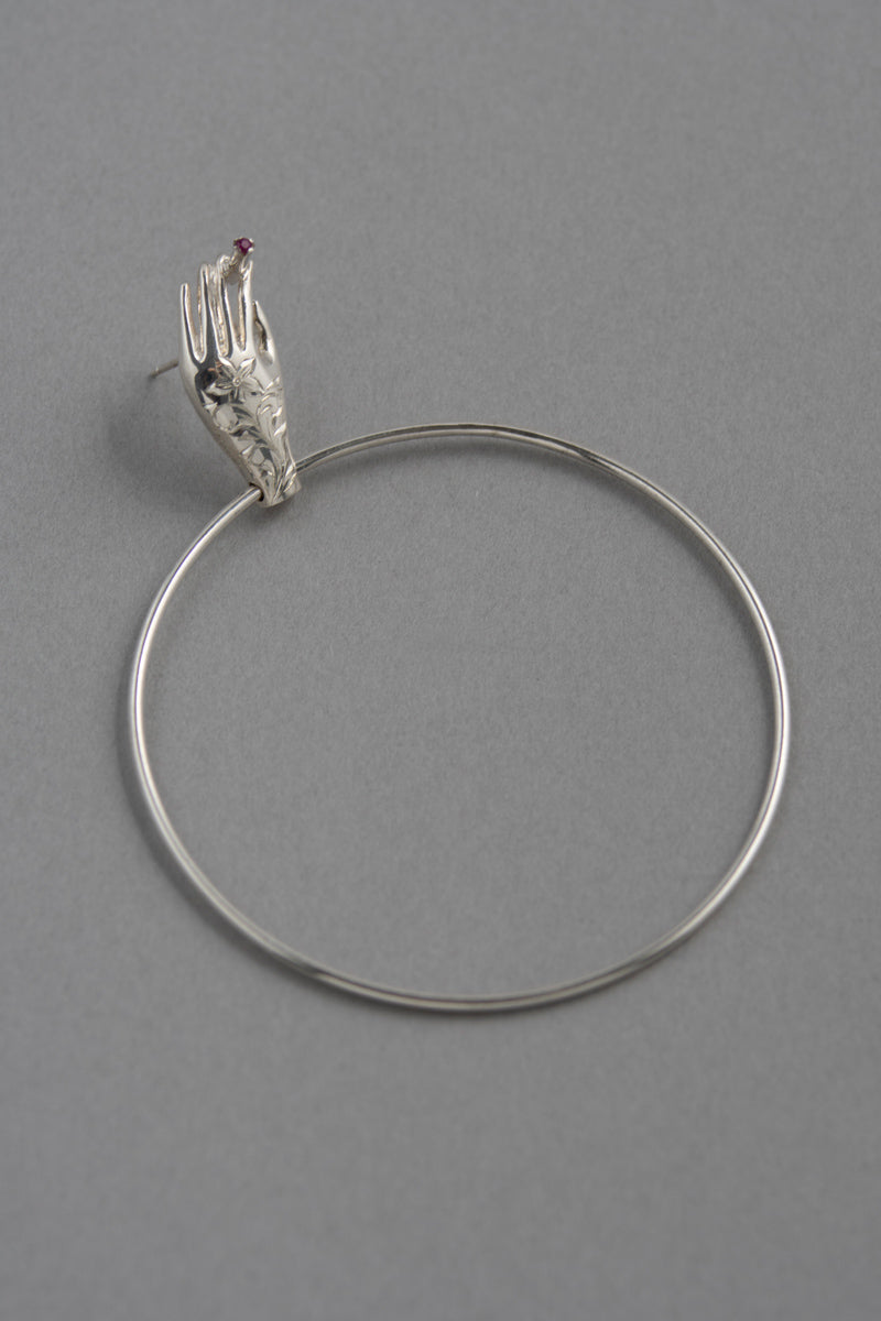 PALA FIGAビックサークルハンドピアス ruby tabacco /Silver