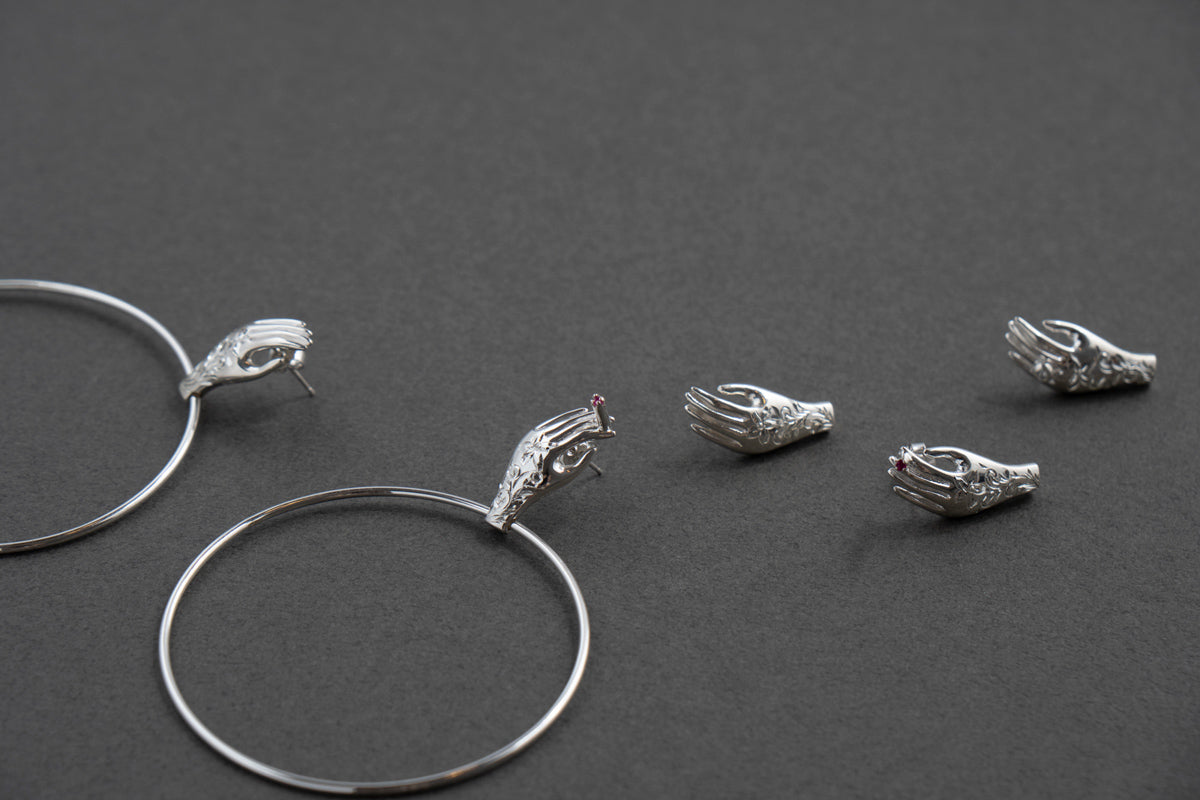 PALA FIGA Hand Pierce Tattoo /Silver