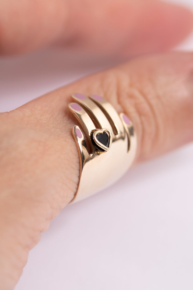 PALA Scarlet Onix Heart Ring オニキススカーレットリング/K10