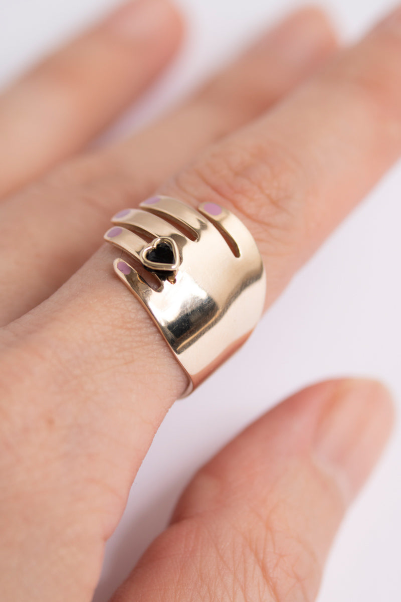 PALA Scarlet Onix Heart Ring オニキススカーレットリング/K10