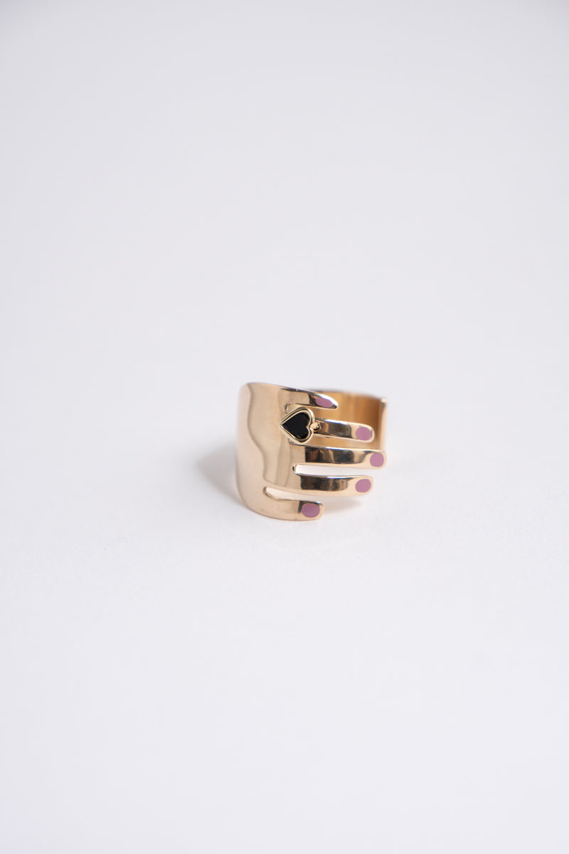 PALA Scarlet Onix Heart Ring オニキススカーレットリング/K10
