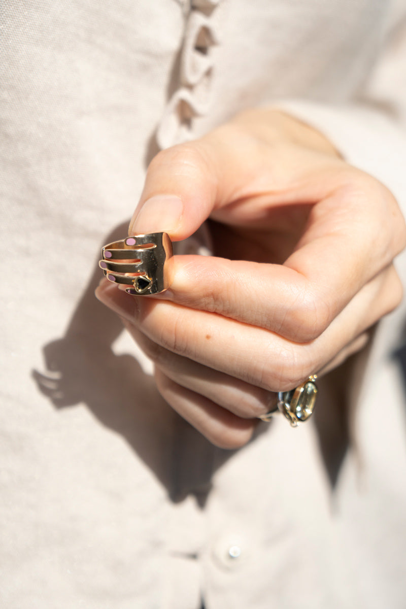 PALA Scarlet Onix Heart Ring オニキススカーレットリング/K10