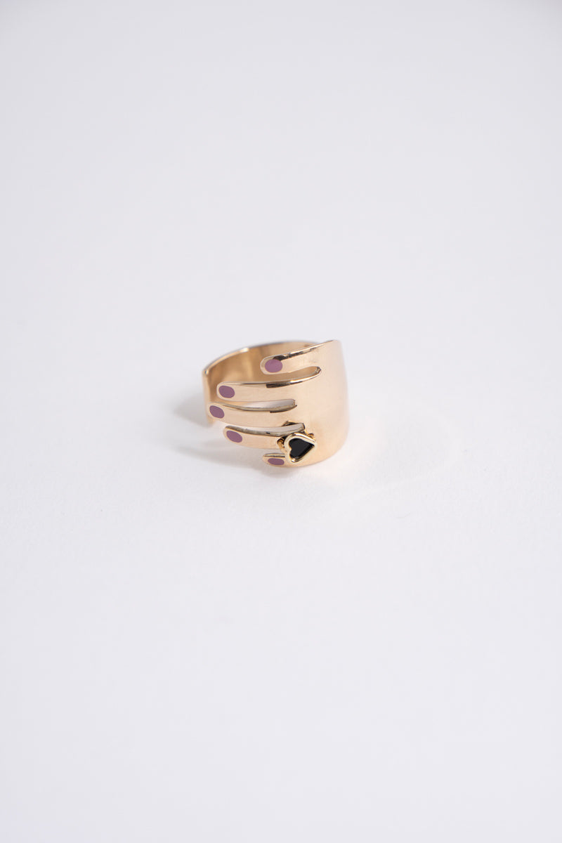 PALA Scarlet Onix Heart Ring オニキススカーレットリング/K10