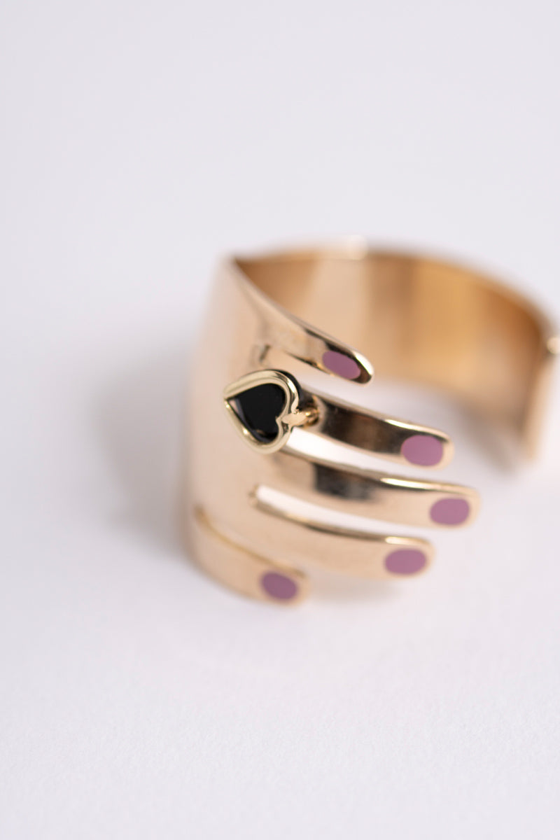 PALA Scarlet Onix Heart Ring オニキススカーレットリング/K10