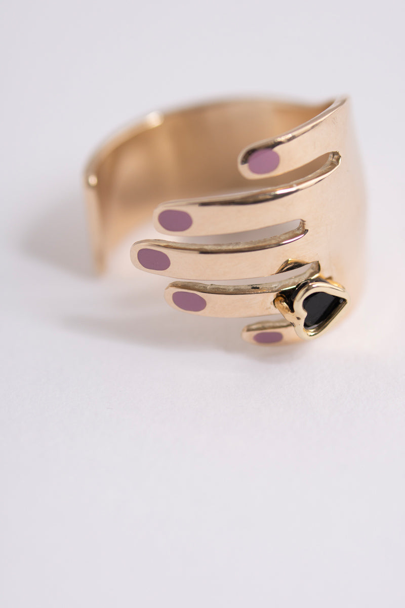 PALA Scarlet Onix Heart Ring オニキススカーレットリング/K10