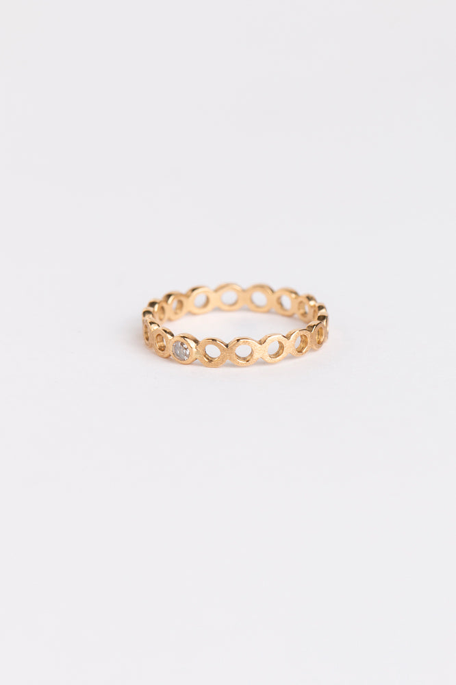 Perche? Circle white diamond Ring1/K18