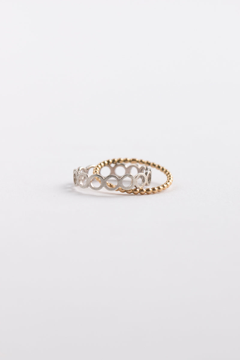 Perche? crossing silver circle Ring リング/SV&K18