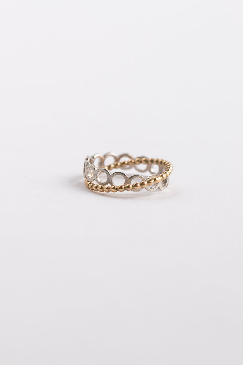 Perche? crossing silver circle Ring リング/SV&K18