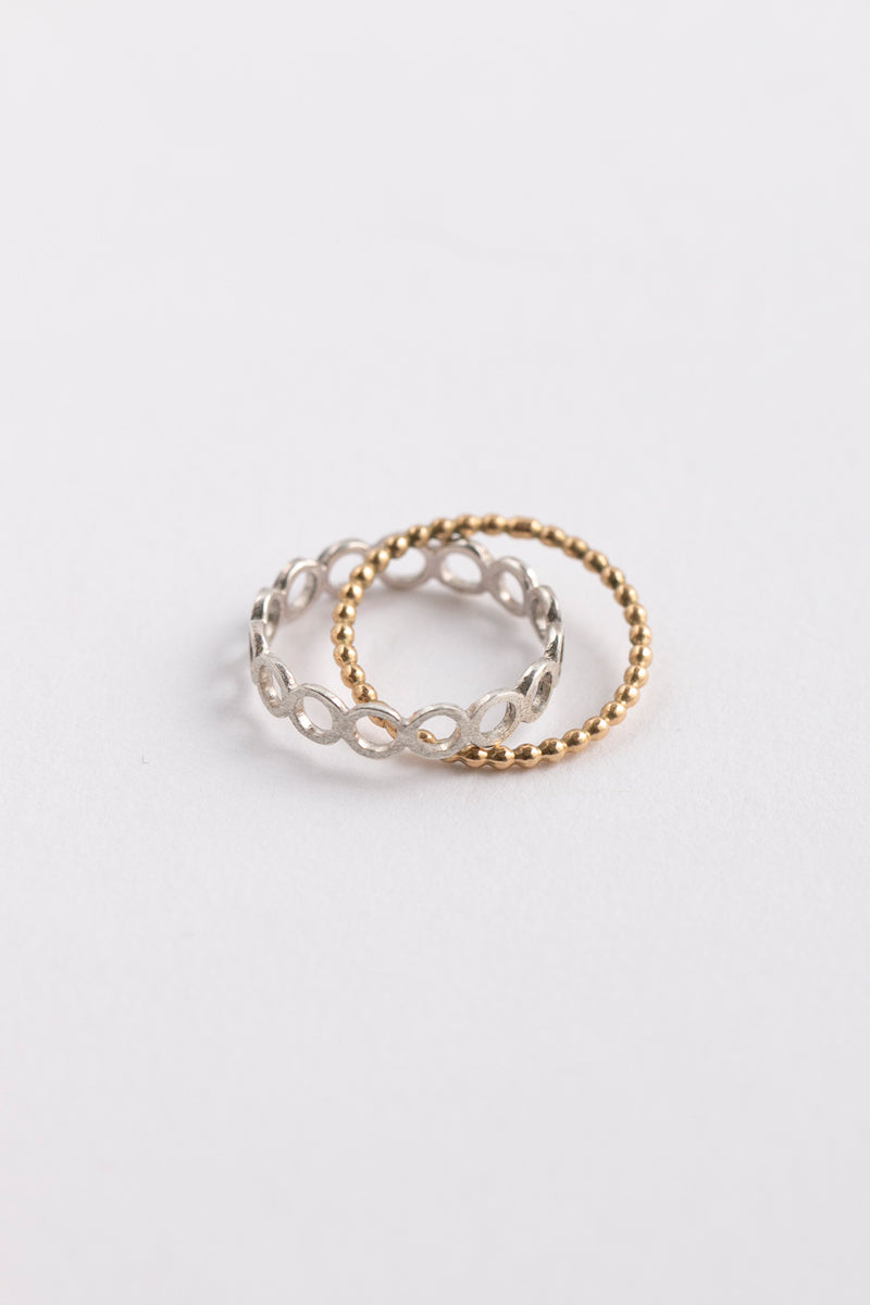 Perche? crossing silver circle Ring リング/SV&K18
