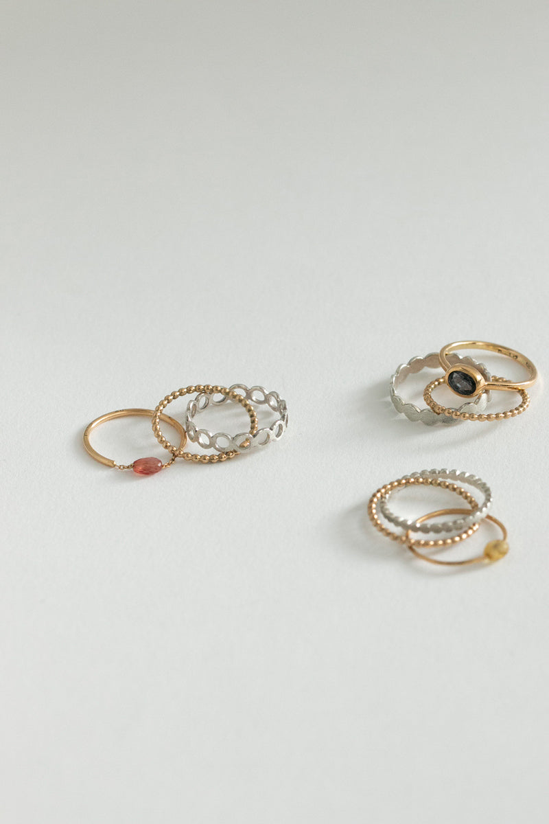 Perche? crossing silver circle Ring リング/SV&K18