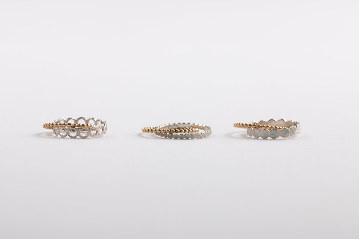 Perche? crossing silver circle Ring リング/SV&K18