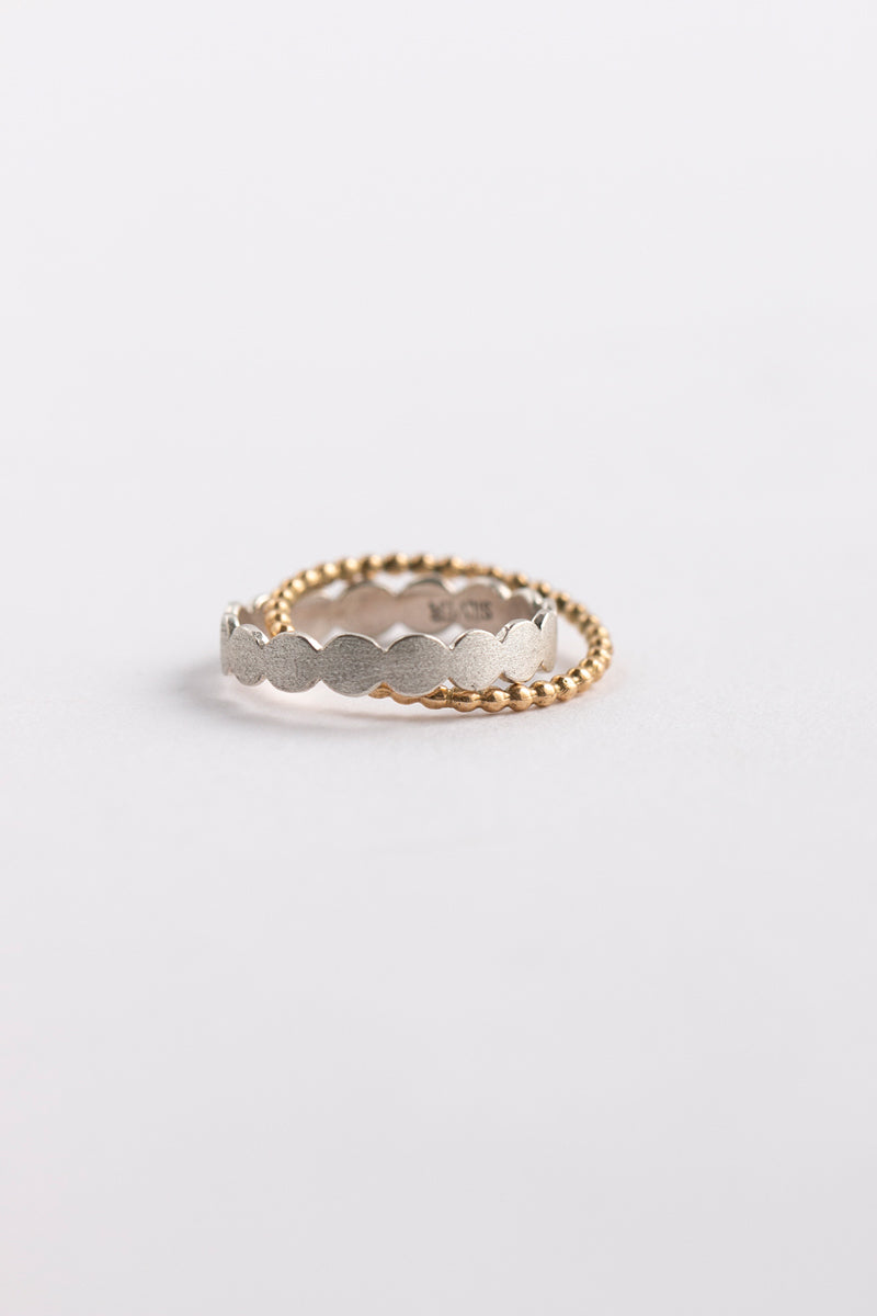 Perche? crossing silver marumaru Ring リング3/SV&K18