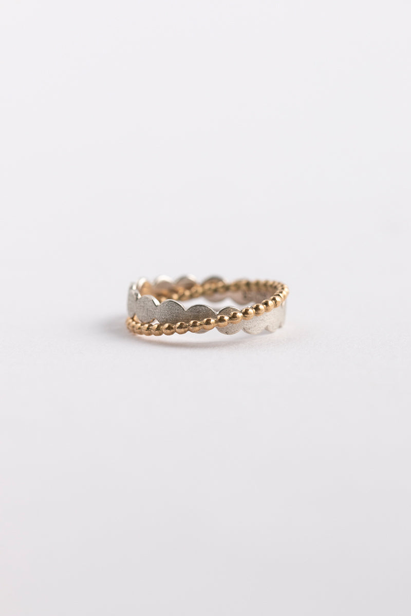 Perche? crossing silver marumaru Ring リング3/SV&K18