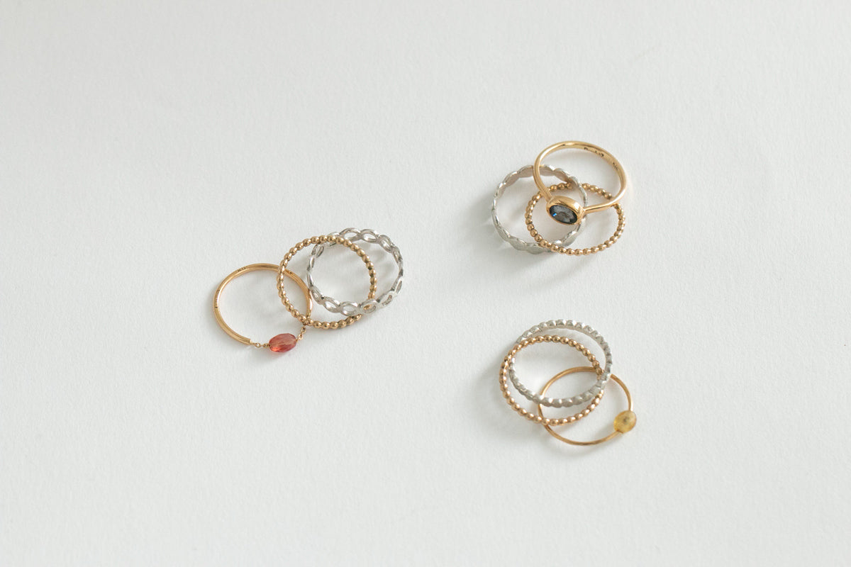 Perche? crossing silver marumaru Ring リング3/SV&K18