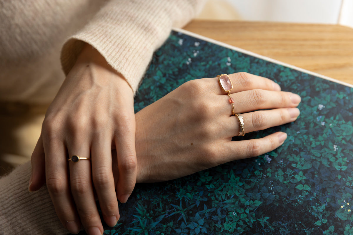 Perche? crossing silver marumaru Ring リング3/SV&K18
