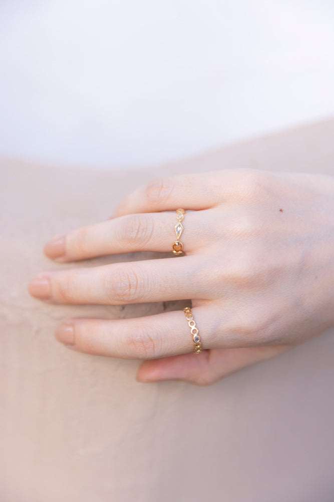 Perche? One of kind Full eternity random diamond ring ダイヤリング5/K18