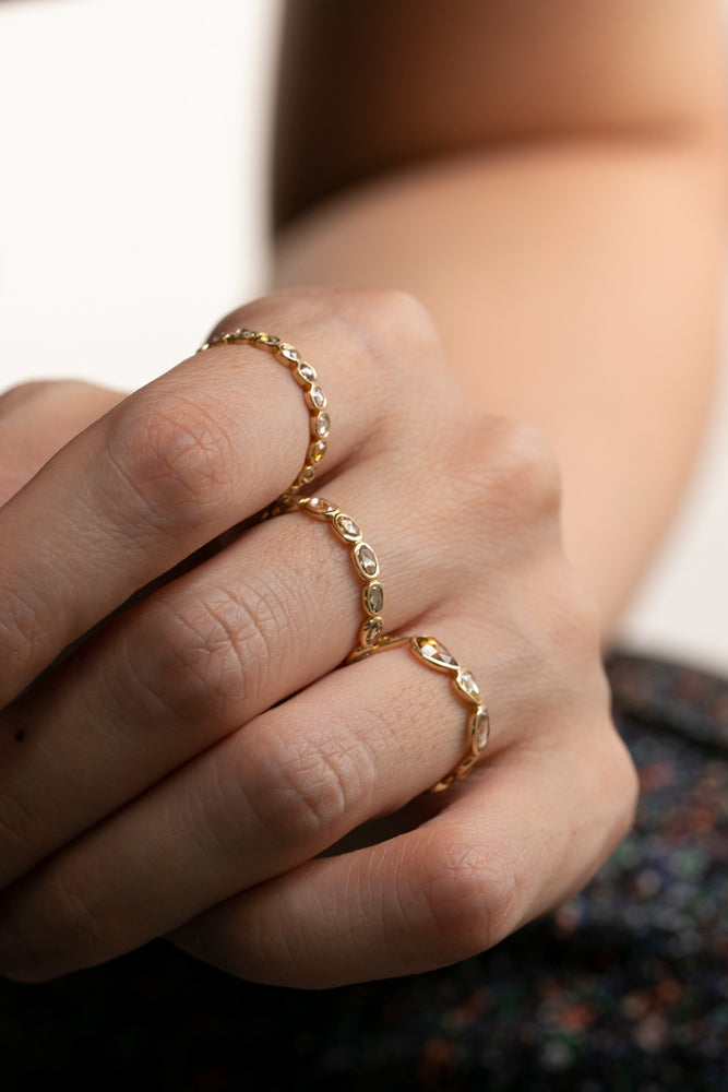Perche? One of kind Full eternity random diamond ring ダイヤリング5/K18