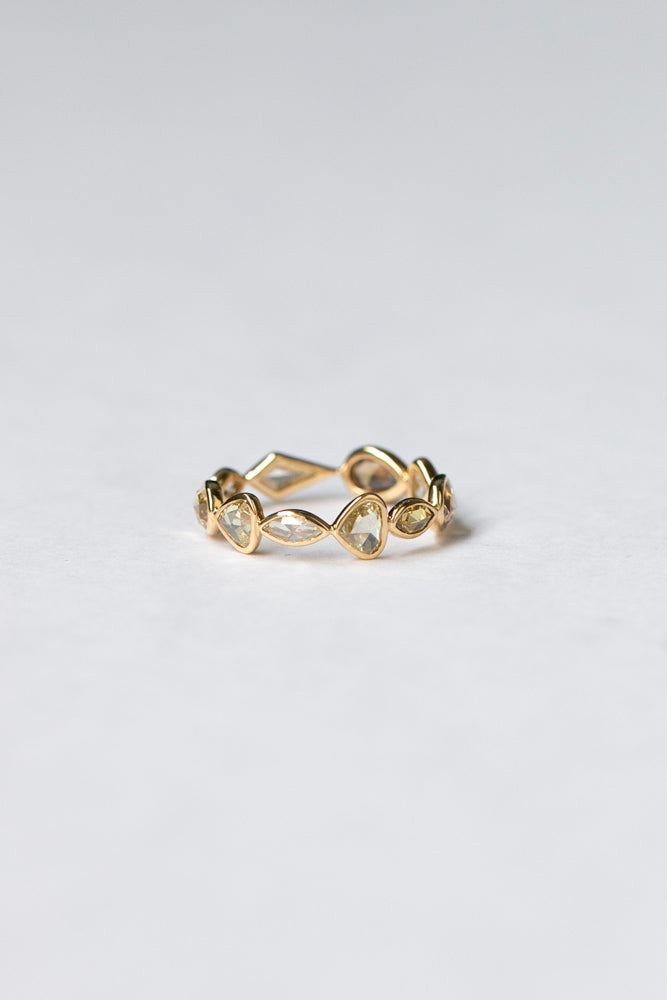Perche? One of kind Full eternity random diamond ring ダイヤリング5/K18