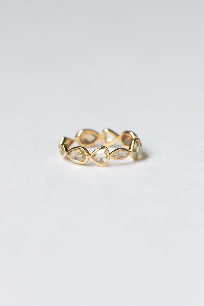 Perche? One of kind Full eternity random diamond ring ダイヤリング5/K18