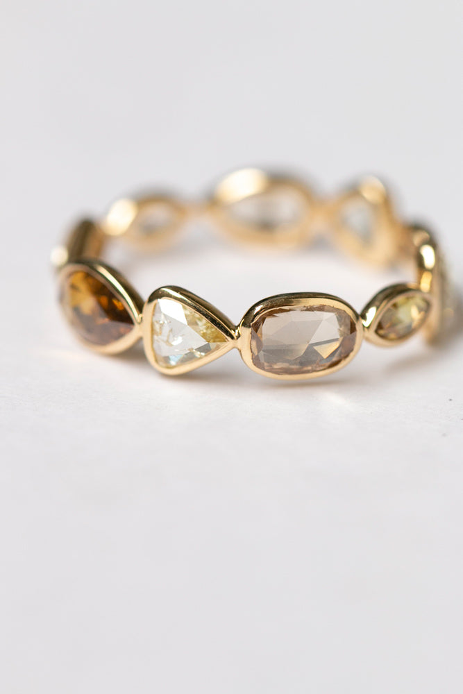 Perche? One of kind Full eternity random diamond ring ダイヤリング5/K18