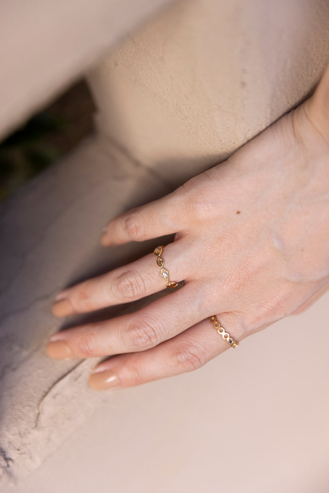 Perche? One of kind Full eternity random diamond ring ダイヤリング5/K18