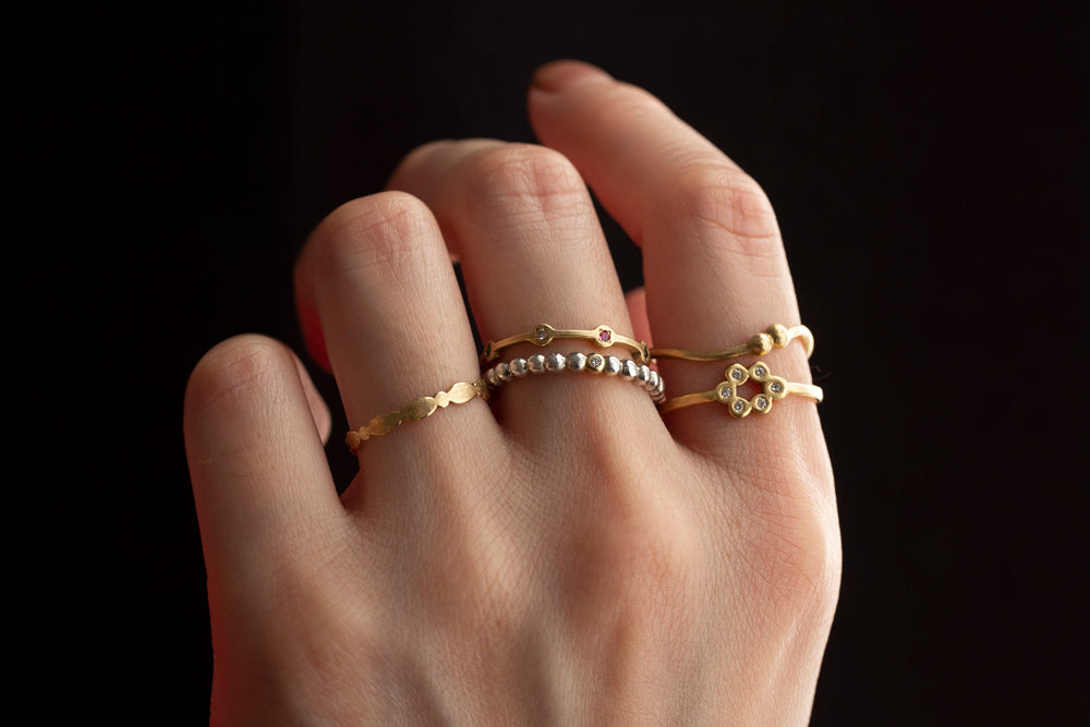 Perche? maru line 4gems Ring リング/K18