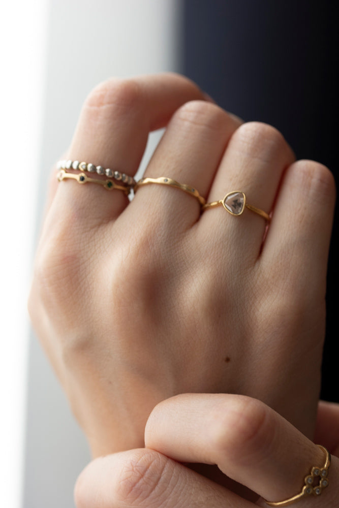 Perche? maru line 4gems Ring リング/K18