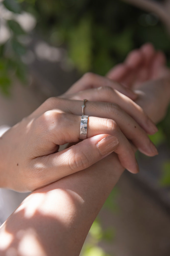 Perche? silver&gold 1diamond Ring Ring 2/K18&SV