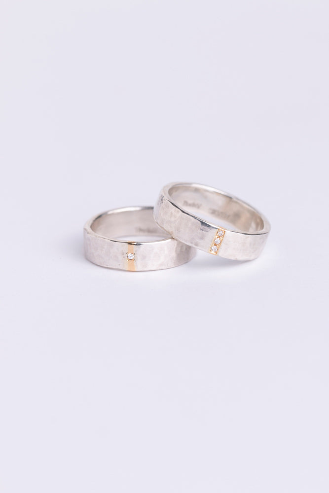 Perche? silver&gold 1diamond Ring リング2/K18&SV