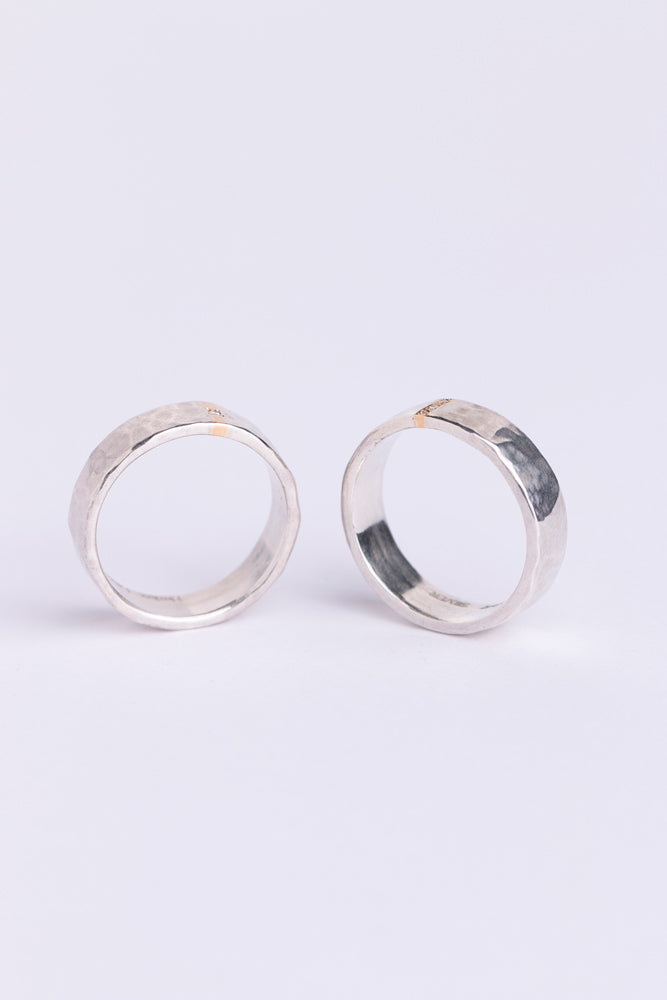 Perche? silver&gold 1diamond Ring Ring 2/K18&SV