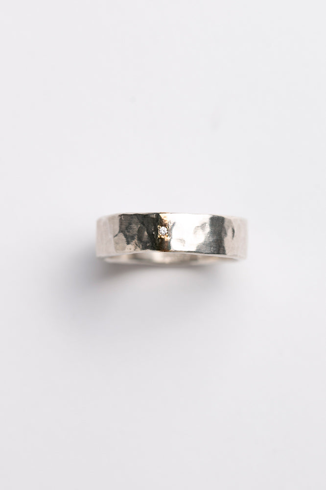 Perche? silver&gold 1diamond Ring Ring 2/K18&SV