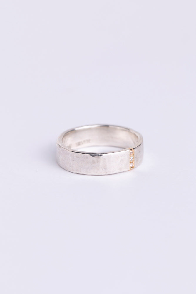 Perche? silver&gold 3diamond Ring リング2/K18&SV