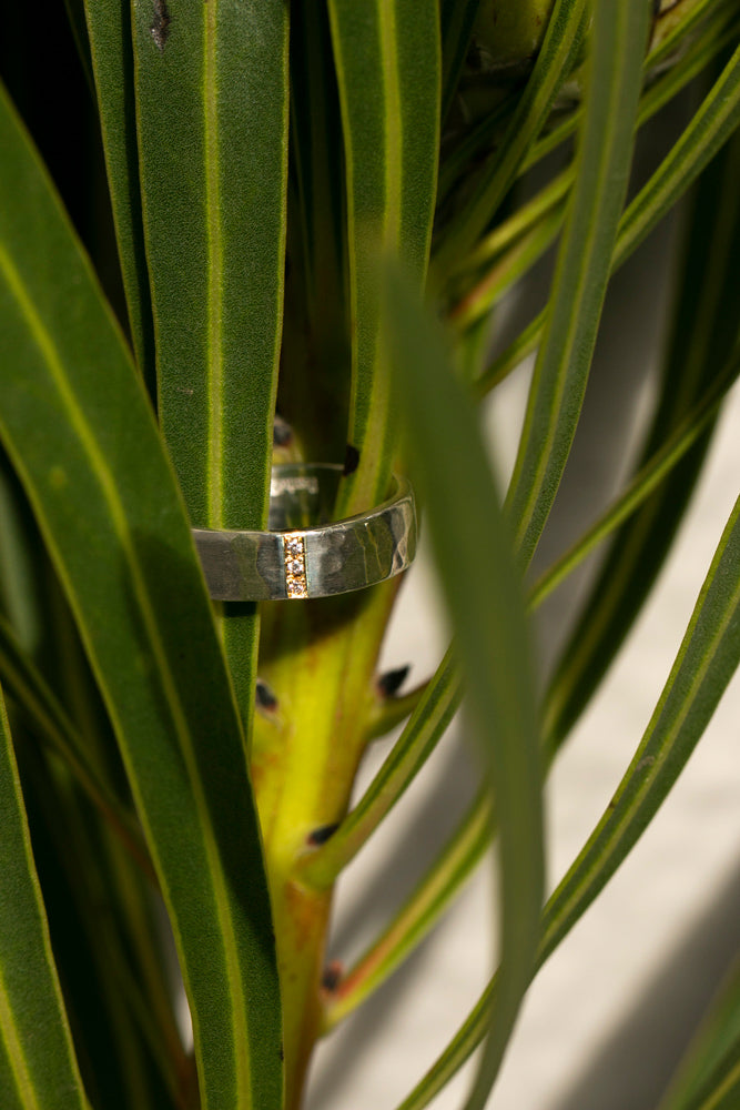 Perche? silver&gold 3diamond Ring リング2/K18&SV