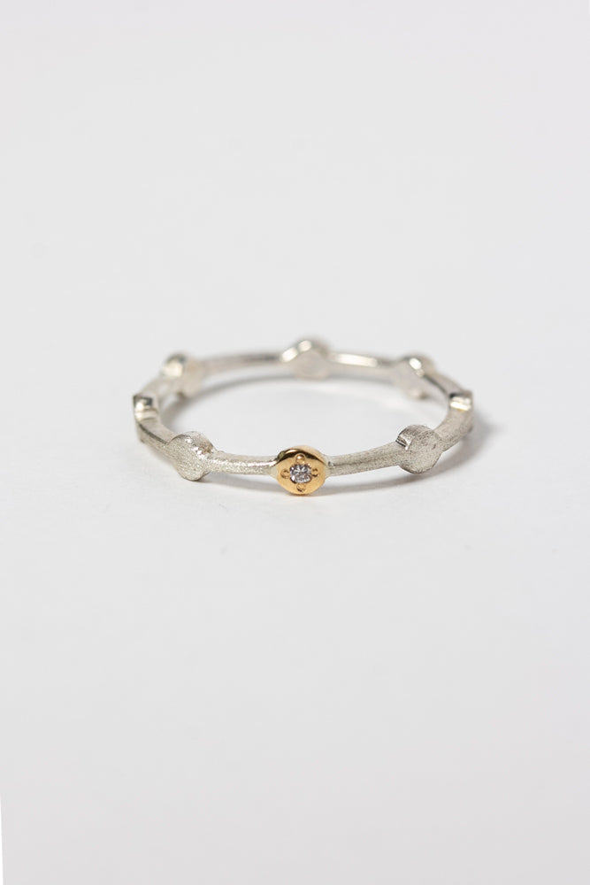 Perche? silver&gold maru line dia Ring Ring/K18&SV