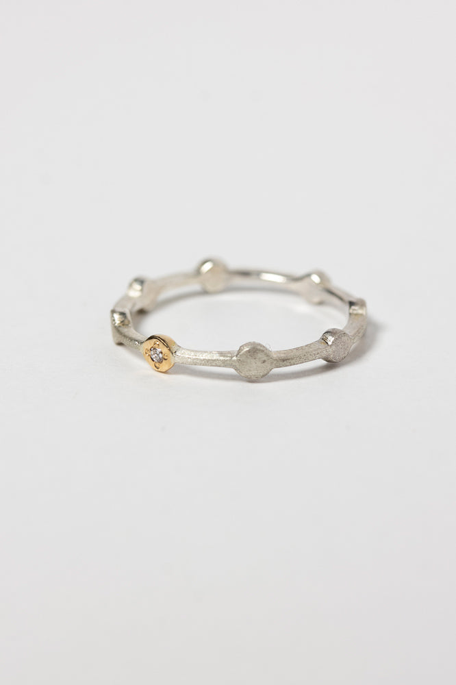 Perche? silver&gold maru line dia Ring Ring/K18&SV