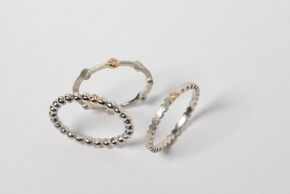 Perche? silver&gold maru line dia Ring Ring/K18&SV