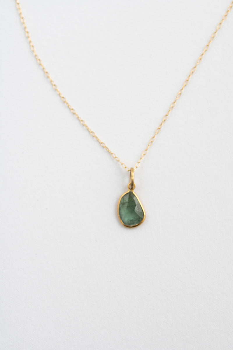 Perche? green tourmaline Top Tourmaline pendant top/K18