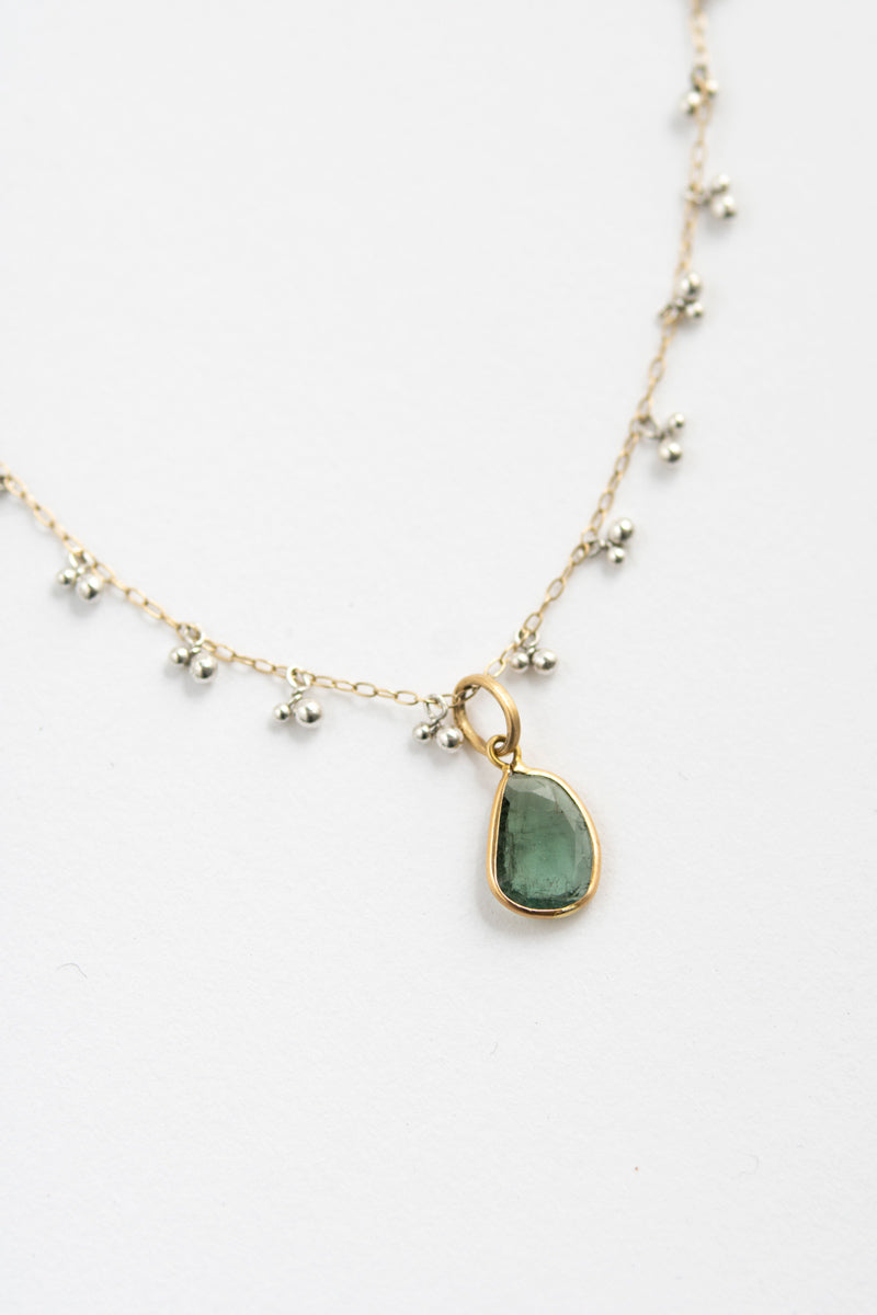 Perche? green tourmaline Top Tourmaline pendant top/K18