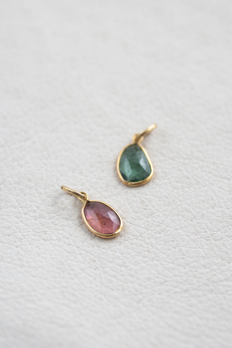 Perche? Pink Tourmaline Charm Top /K18