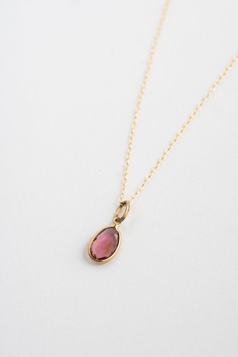 Perche? pink tourmaline Top Tourmaline pendant top/K18